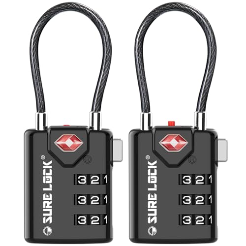 TSA Travel Luggage Locks with Inspection Indicator (2-pack)