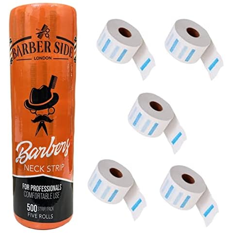 ican Barber Side London Neck Strip Rolls 5 Rolls Pack, white, One Size Cover