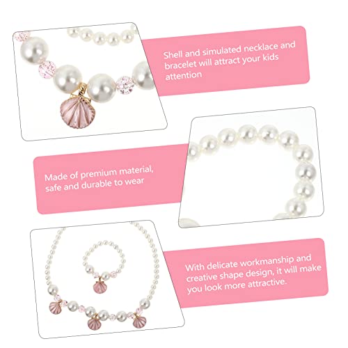 ABOOFAN Pulseira De Pérolas Falsas Enfeites De Menina Joias De Menina Pulseiras De Miçangas Colar E
