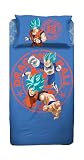 hermet Juego de sábanas para Cama Individual Dragon Ball 100% algodón, Juego de sábanas de 1 Plaza, sábana encimera + sábana Bajera + Funda de Almohada, Ropa de Cama, Producto Oficial