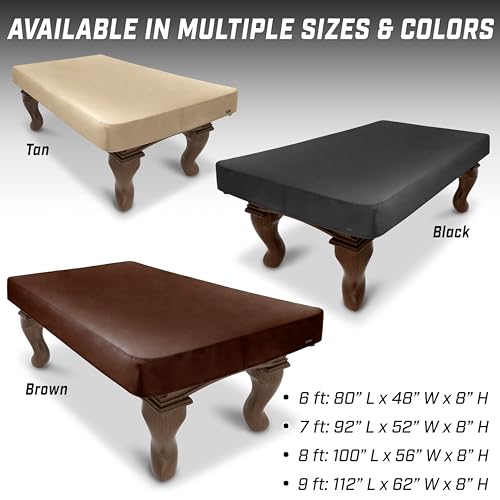 GoSports 6 ft Premium Leatherette Pool Table Cover - Waterproof & Tearproof - Heavy Duty Indoor & Outdoor Billiard Table Cover - Black - Image 6