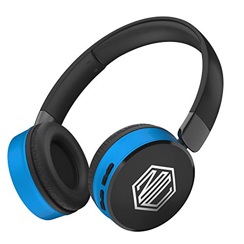 Image of Nu Republic Dubstep Wireless Headphones with Mic (Blue and Black)