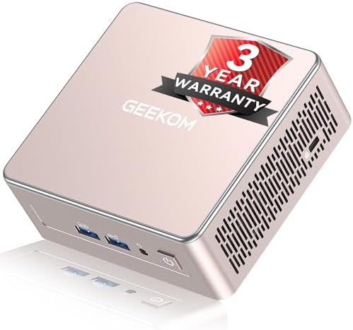 GEEKOM A5 Mini PC, Ryzen 5 7430U, 16GB Dual-Slot Upgradeable RAM, 512GB SSD
