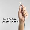 Cat6 Ethernet Cable for Gaming White 30ft LAN Network Patch Cord Wire - High Speed Internet Cable, RJ45, 24AWG, 500MHz Connectors for Router Modem, Compatible with PS3 PS4 PS5