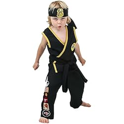 Toddler Cobra Kai Karate Costume, Boy's Black Cobra Kai Karate Kid Halloween Outfit 2T