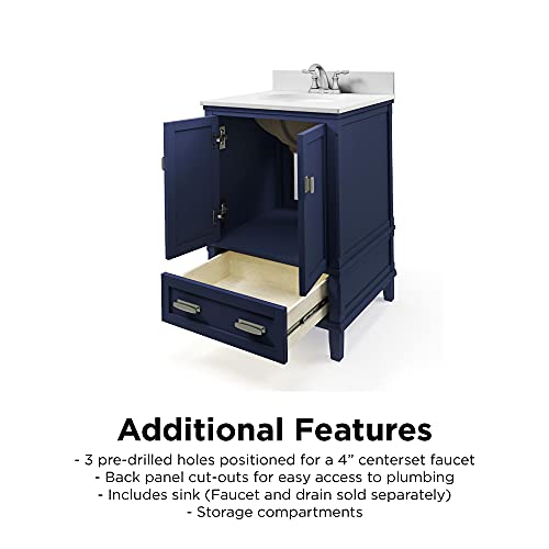 Dorel Living Otum 24 Inch Bathroom Vanity with Sink, Navy