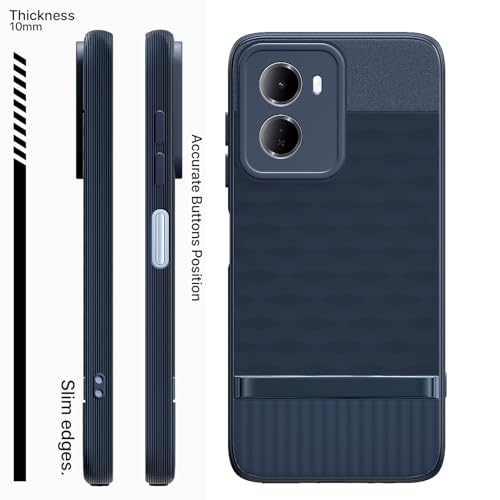 Image of Pikkme Back Cover for Redmi 15A 5G Camera Protection 3D Hexa Cube Design Silicone Protective Bumper Case (Blue)