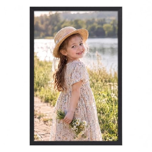 Image of Giftgarden Black Aluminium 20x30cm Photo Frame with Anti-Mould Backing | 12x8 inch Photo Frame for Pictures, Travel Shots, Artworks, Tabletop or Wall Mount