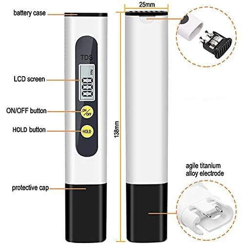 KERRO™Digital TDS Meter 0-9990ppm Measuring Range,1 ppm Increments, 2% Readout Accuracy 1