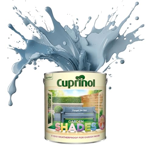 Image of ARUUJ Garden Shades Forget-Me-Not, 2.5 Liters Fence Paint, Outdoor Wood Paint for Sheds, Gardens Furniture, Trellis Fence & Exterior Wood, Water Based Matt Finish, Weather Resistant