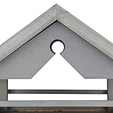 Relaxdays Vogelfutterhaus mit Ständer, wetterfestes Dach, Holz Vogelhaus, HBT: 120x62x55 cm, Futterhaus Wildvögel, grau
