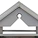 Relaxdays Vogelfutterhaus mit Ständer, wetterfestes Dach, Holz Vogelhaus, HBT: 120x62x55 cm, Futterhaus Wildvögel, grau