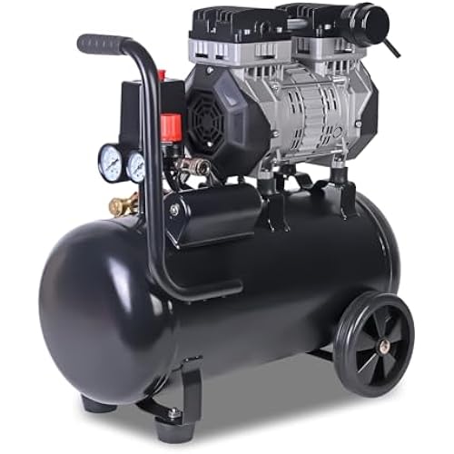 AAIN Ultra Quiet Air Compressor, 6.3 Gallon, Oil-Free, 1.5HP, 6 CFM, 116PSI