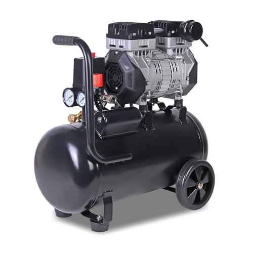 AAIN Ultra Quiet Air Compressor, 6.3 Gallon, Oil-Free, 1.5HP...