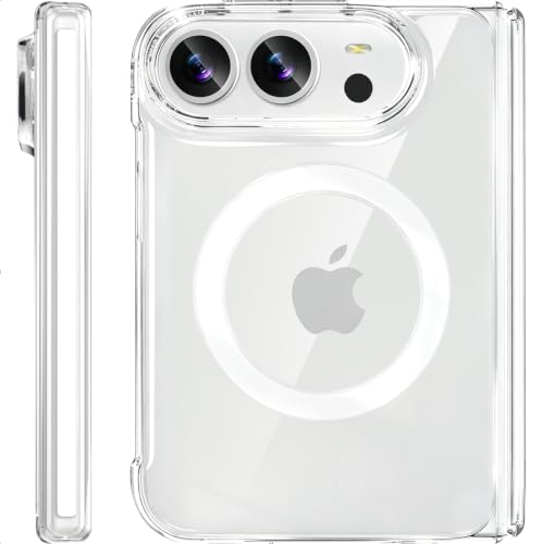 Miimall Carcasa transparente para iPhone Duo, transparente | [BackCover Only] [Protección con bisagras] [Sin marco frontal] Transparente Anti-Amarillo Ultrafina Funda para iPhone Duo