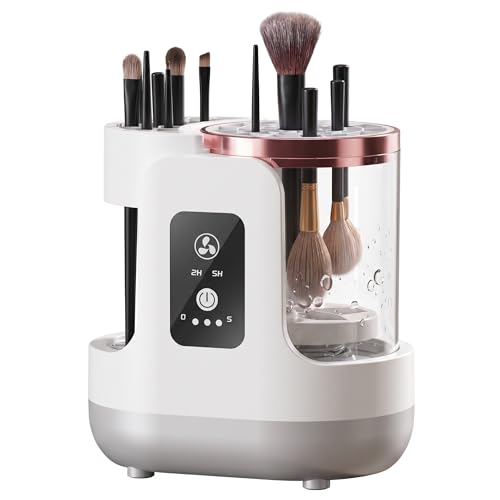 3-in-1 Electric Makeup Brush Cleaner and Dryer, Automatic Brush Washer with Air Drying Fan, USB Powered, Fast Cleaning Machine for Foundation, Powder & Eye Brushes (Single-Ended) by Aquapearl - Used condition - US$15.28