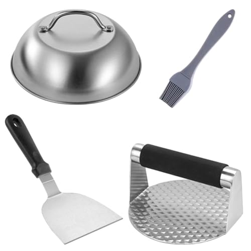 Amosfun Presse À Hamburger En Métal Inoxydable Avec Poignée 5.51 Pouces Outil De Presse Viande Pour Barbecue Extérieur Facile À Utiliser