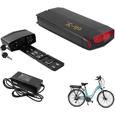 X-go Rear Rack Ebike Battery 36V 13AH with Charger, Power Switch and Safe Lock, Battery for Electric Bike 26"- 28", for 250W 350W 500W 750W Motors Cover