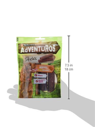 Adventuros Hundesnack Sticks, mit wildem Büffelgeschmack, 6er Pack (6 x 120 g)