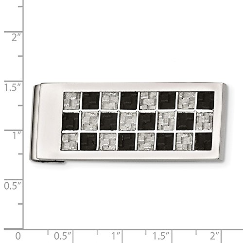 The Black Bow Checkered Carbon Fiber and Stainless Steel Spring Loaded Money Clip3