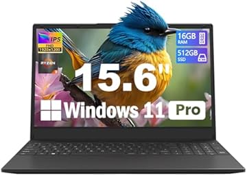 Azeyou FHD 15.6 Inch Laptop, PC Computers Ryzen 3 3200U, Laptop 16GB LPDDR4 RAM & 512GB PCIe SSD, 4500mAh, Business Laptop with Dual-Band WiFi, BT5.0, OS 11 Pro, Black