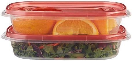 Rubbermaid TakeAlongs Rectangular Food Storage Containers, 4 Cup, Tint Chili, 2 Count