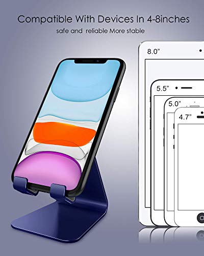 Image of CreaDream Cell Phone Stand, Cradle, Holder,Aluminum Desktop Stand Compatible with Switch, All Smart Phone, iPhone 11 Pro Xs Max Xr X Se 8 7 6 6s Plus SE 5 5s-Navy Blue