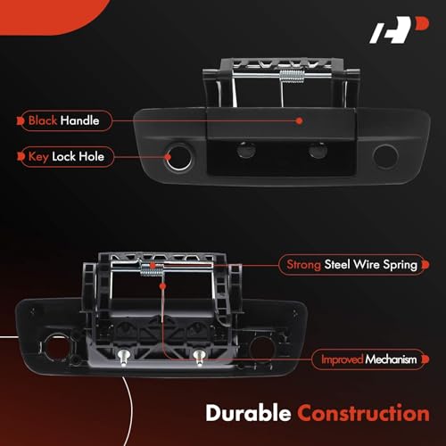 A-Premium Tailgate Handle Liftgate Latch Handle with Camera Hole Compatible with Ram 1500 2013-2022, 1500 Classic 2019-2022, 2500 3500 2013-2018 & Chrysler 200 2015, Textured Black by A-Premium - Used condition - Image 4