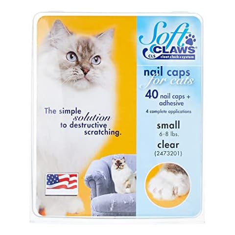 Soft Claws Feline Cat Nail Caps Take-Home Kit, Small, Clear Cover