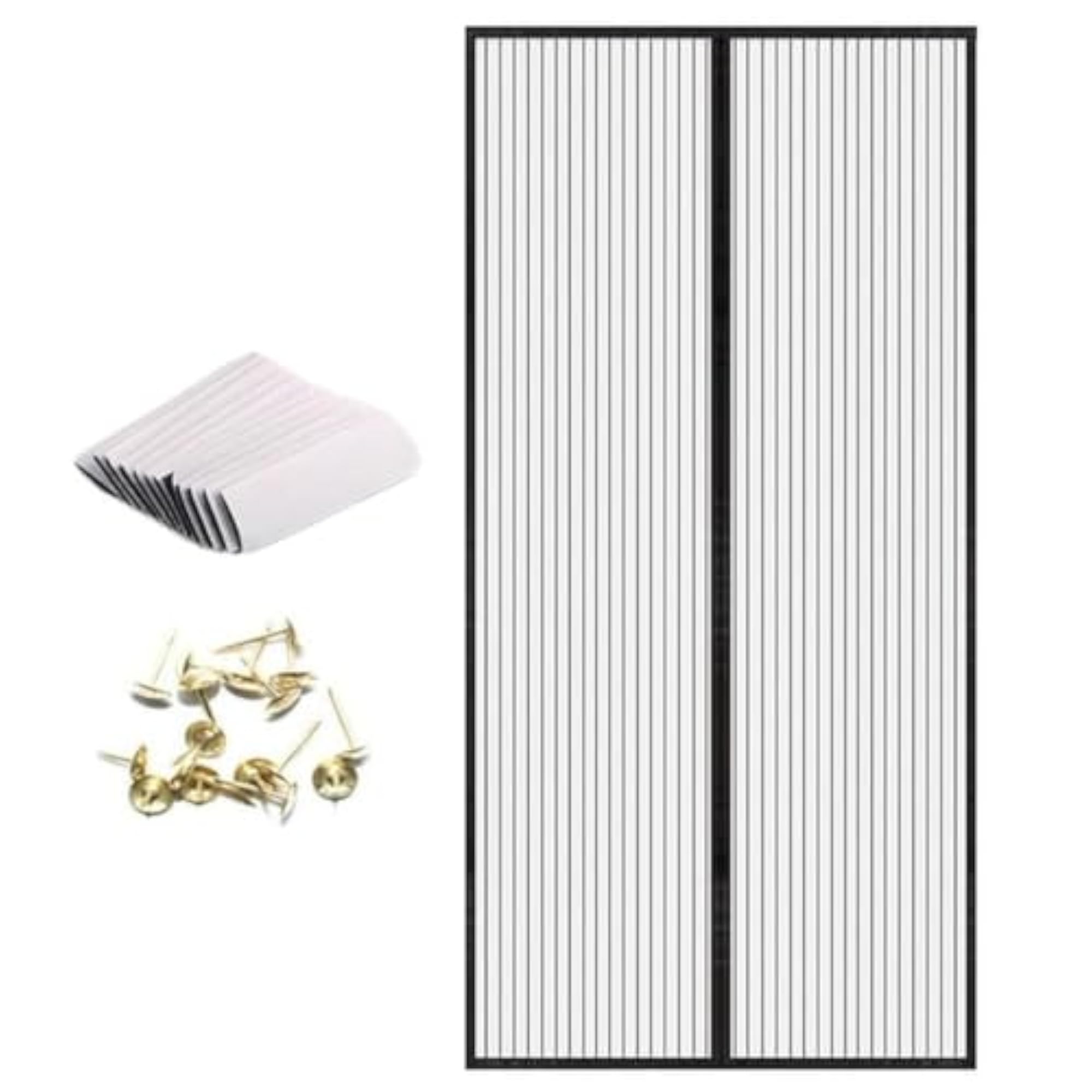 Self Sealing Magnetic Door Curtain for Kitchen & Deck, Black