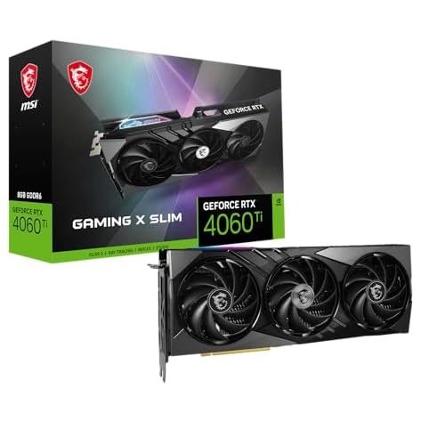 MSI GeForce RTX 4060 Ti GAMING X SLIM 8G Scheda grafica - 8GB GDDR6 (18Gbps/128-bit), PCIe 4.0 - 2 x TORX Fan 4.0 - HDMI 2.1a, DisplayPort 1.4a