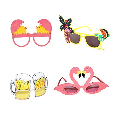 Creative Hawaiian Tropical Sunglasses - 8 Pack Luau Fancy Dress Party Supply, Beach Photo Booth Props3