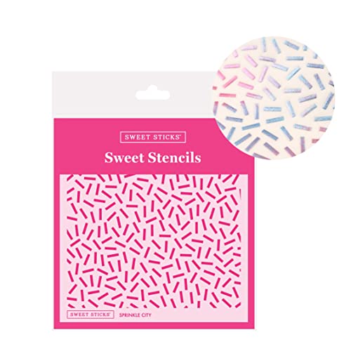 Sweet Sticks Cookie-And-Cupcake Food-Decorating Stencil, Sprinkle City #TOP1