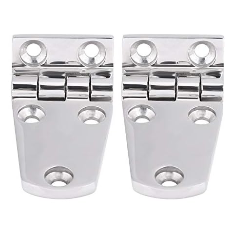 2pcs Marine Boat Door Hinge, 2.8'' x 1.4'' Stainless Steel Flush Door Hatch Compartment Folding Bending Hinge Casting for Boat Marine Cover