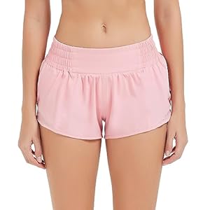 Attifall Women’s High Waisted Running Shorts, 2.5″ Quick Dry Sport Gym Athletic Shorts with Liner Zipper Pockets