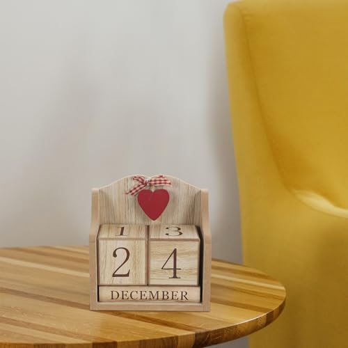 Calendario de madera de escritorio compacto con bloques reutilizables 7