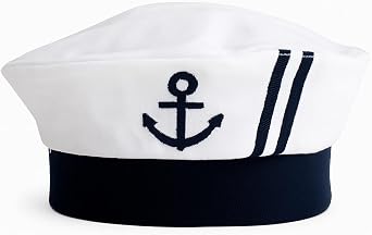stylesilove Infant Baby Boy Nautical Sailor Embroidered Anchor Hat, 2 Colors