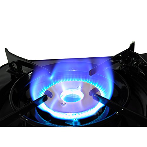 Gas One Gs-3800Df Dual Spiral Flame 11,000 Btu Portable Gas Stove With Heavy Duty Clear Carrying Case, Csa Listed , Black #TOP7