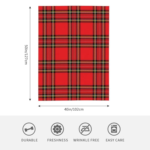 HGOD DESIGNS Cobertor xadrez vermelho tradicional escocês xadrez padrão manta decoração aconchegante