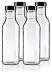 12 oz Professional Clear Glass Thick Wall Sauce Bottle with Drip Resistant Flip Top Cap (4 Pack) + Labels for BBQ Sauce, Salad Dressings, more
