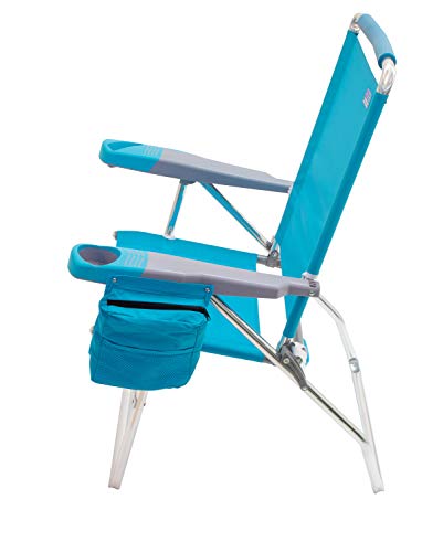 Rio Gear 17" Extended Height 4-Position Folding Beach Chair, Turquoise #TOP7