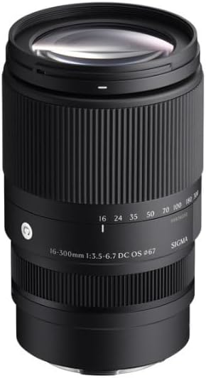 Sigma 16-300mm F3.5-6.7 DC OS Contemporary Lens (Canon RF Mount) | Offers 6 stops of image stabilization at the wide end and 4.5, A maximum magnification ratio of 1:2