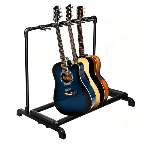 AZOR Multi Guitar Stand Folding 5 Holder Guitar Rack for Acoustic, Electric, and Bass Guitars - Soft Cushioning Sponge Protects Your Instruments - Durable and Stylish Design by AZOR - Used condition - CA$37.67