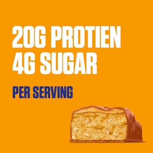 SNICKERS Hi Protein Bar - Peanut Butter & Caramel, 2.0 oz, Pack of 12, High Protein, Healthy for Adults
