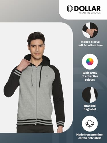 Image of Dollar Full Zip Hoodie Sweatshirt for Men | Premium Cotton Fleece, Winterwear Style, Comfortable & Warm | Pack of 1