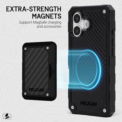 Pelican Shield iPhone 17 Case [Compatible with MagSafe] Rugged Phone Case w/ 21ft Military-Grade Drop Protection - Heavy Duty Phone Cover w/Belt Clip Holster for iPhone 17 - Carbon by Pelican - Image 4