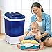 ZENY Portable Mini Washing Machine 8 lbs Washing Capacity Semi-Automatic Compact Washer Spinner Small Cloth Washer Laundry Appliances for Apartment, RV, Camping, Single Translucent Tub Blue
