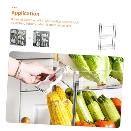 Chariot de rangement transparent à niveaux avec roulettes étagère mobile cuisine