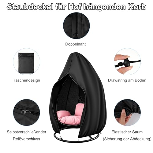 Funda protectora para silla colgante impermeable con cordón ajustable y cremallera Oxford 4