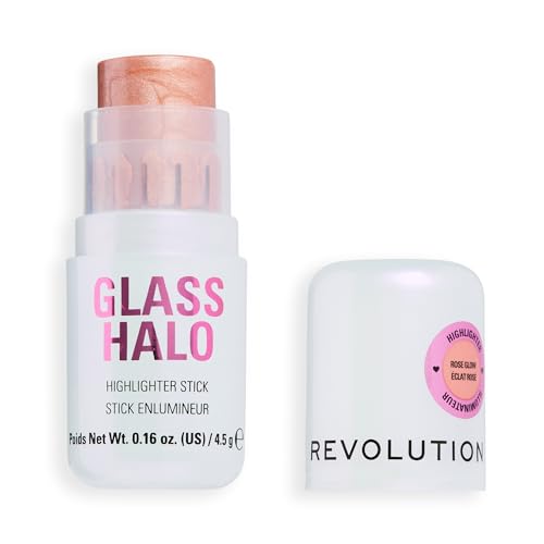 Revolution Glass Halo Highlighter Stick for Face & Body, Rose Glow